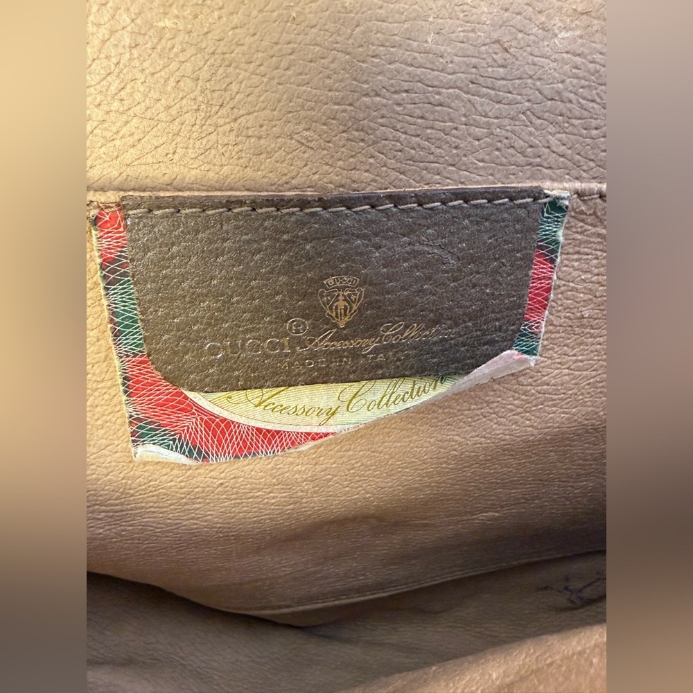 vintage Gucci  interlocking GG logo clutch bag green and red Web stripe Auth - Picture 13 of 16